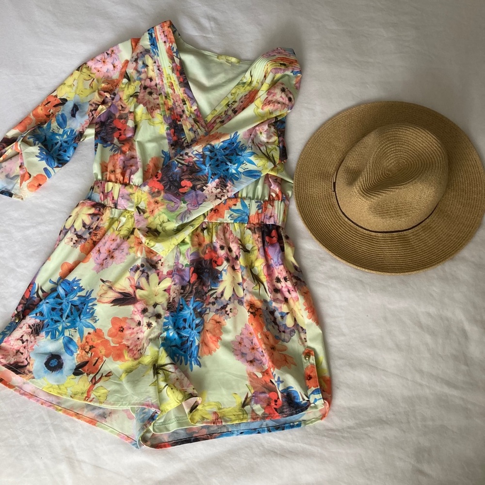 Gianni Bini Silk floral romper